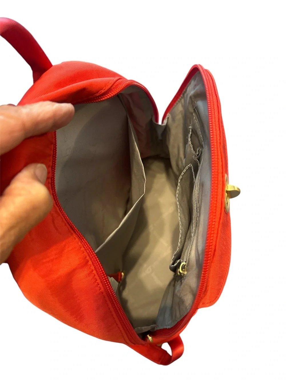Baggallini Orange Canvas Backpack with Gold Turn-Lock
